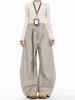 High Waist Women Suit Pants Straight Office Ladies Korean Trousers Casual Button Loose Female Black Pants