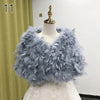 Real Ostrich Feather Wedding Shawl Women Winter Fur Wrap Cape Scarf Fluffy Feather Bridal Shrug Party Stoles Bride Cape Cloak