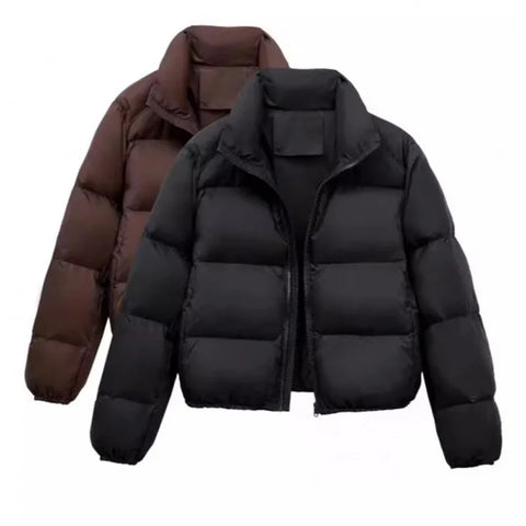 Y2K Retro Women's Winter Parkas Thickend Warm Short Down Cotton Jacket Streetwear Stand Collar Puffer Bread Parka Coat