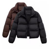 Y2K Retro Women's Winter Parkas Thickend Warm Short Down Cotton Jacket Streetwear Stand Collar Puffer Bread Parka Coat
