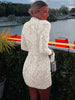 Turtleneck Long Flare Sleeve Patchwork Lace Hollow Out Button Sexy Mini Dress Spring Women Clothes Party Nightclub