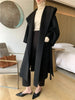 Mid-Length Autumn and Winter Hooded Double Sided Cotton Cashmere Coat Female 100% Wool Loose Thick Woolen Coat