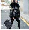 Winter Warm Duck Down Jacket Women's Clothes Glossy Fur collar Thicken Parka Short Down Coat Female