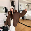 Warm Down jacket Ladies Pai Overcome Winter Cotton Padded Coat Women Parkas Horn Hooded Outcoat Big fur collar Overcoat
