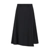 Black Wide-Leg Pants Autumn Flowy Ankle-Length Side Zipper Detail Trousers Office Lady Commuter Bottoms A1738