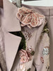 High Street Designer Runway Suit Set Women's 3D Flowers Beaded Blazer Wide Leg Pants Set