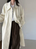 Women Coffee Brief Belted Big Size Long Trench Lapel Long Sleeve Windbreaker Tide Spring Autumn 1DJ3893