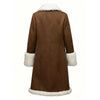 Women's Suede Fur Collar Long Coat Western Plush Autumn And Winter Warm Coat Outdoor Windproof Slim Fit Windbreaker