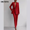 Elegant Blazer Suit and Wide Leg Pants Two 2 Piece Sets Outfits Women Classic OL Work Street Outfit Tracksuit