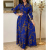 Digital Printed Single Breasted Long Dress Spring Autumn Women Women's Casual Long Sleeved Shirt Collar Dress