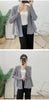 Versatile Pleated Jacket For Women Spring Long Sleeves Solid Color Cardigan Female Casual Coats 2DB1618
