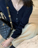 Korean version of autumn cashmere V-neck cardigan women loose short solid color sweater knit sweater simple coat