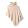 Cozy Solid Color Turtleneck Poncho Soft Loose Fit Cashmere Pullover Thin Warm Bat Sleeve Pullover for Women