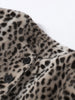O-neck Leopard Short Faux Fur Coats Women Full Sleeve Button Waist Cinching Autumn Winter Jacket Designer Outerwears