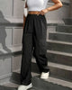 Elastic Waist Workwear Pants High Waist Wide Leg Pants Loose Solid Color Casual Sports Pants Women's Sportswear