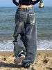 Y2K 2000s Vintage Baggy Jeans Woman Harajuku Streetwear Oversize Denim Pants Korean Style Gyaru Grunge Hip Hop Trousers
