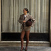 Women Plaid Shorts Set Lady Casual Lapel Long Sleeve Single-breasted Blazer Jacket Suit Vacation High Street Wear