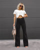 Corduroy Casual Trousers Women Autumn Winter Solid High-waist Flare Pants Lady Slim Black Gray Khaki Orange Long Pants