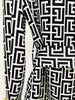 High Street Stylish Designer Jacket Women's Double Breasted Monogram Printed Shawl Collar Belted Blazer