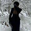Elegant Waist Cinching Woolen Coats Autumn Winter Lady Single-breasted Lapel Long Overcoat Women's High Street Outwear