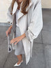 Women Solid Casual Long Trench Coat Lapel Collar Single Breasted Batwing Sleeve Windbreaker Oversized Outerwear