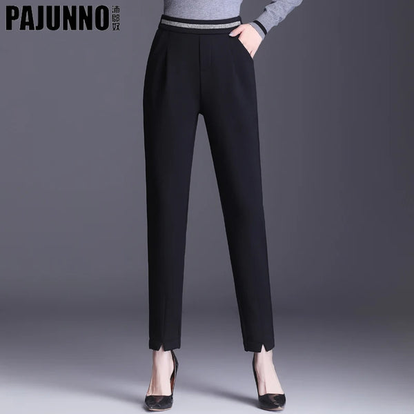 HighWaist Harun Pants Women's Spring/Autumn Large Size Women's Pants Elastic Waist Loose Casual Straight Tube Pants 5XL