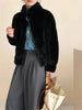 Eco-friendly Mink Fur Windproof Stand Collar Faux Mink Coat For Women Warm Winter Thick Jackets With Pockets 2DB5167