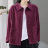 Women Corduroy Jacket Korean Version Retro Versatile Casual Jacket With Pockets Solid Loose Top Outerwear Coat S-6XL