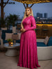 Women O-neck Long Sleeve Big Swing Pleated Maxi Dress Evening Sexy Parties Birthday Vacation Long Dresses Vestidos