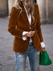 Women's Gold Velvet Blazer, Office Lady Spring Autumn Foreign Atmosphere, Red Blazers Suit, OL Professional Wear