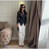 Solid Pleated Women's Jacket Chic V-neck Waist Cinched Single Breasted Tie Up Full Sleeve Coats Lady Autumn Woman Outerwear