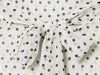 Women's Polka Dot Blouse Skirt Set Spring High Neck Batwing Sleeve Sheer Front Tie Bow Midi A-Line Dress Set