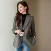 Women Blazer Ladies Grey Coffee Long Sleeve Female Casual Jacket For Autumn Winter Double-Breasted Suit Female Outerwea