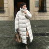 Winter Long Parkas Coat for Women Korean Oversized Stand Collar Cotton-Padded Jacket Windproof Warm Thick Parkas Outerwear