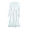 Elegant Chic Lace Maxi Dress White Cotton Autumn Spring Long Sleeve Women Dresses Loose Hollow Out Holiday Vestidos