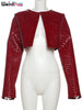 Faux Leather Jacket Women Hipster Snake Print Fall O-Neck Full Sleeve Street Wild Basic Outwear Crop Overcoat
