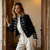 Commuter Long Sleeve Jacket Coat European American Elegant Double Breasted Coat Outerwear For Women Spring Falll Tops