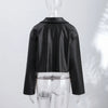 Casual Pu Leather Women's Jacket Chic Solid Long Sleeve Stand Collar Female Outwear Autumn Winter Street Short Lady Jacket
