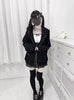 Kawaii Women Coats Jirai Kei Lolita Y2K Cute Japanese Style Jacket Sweet Pearl Rabbit's Ears Bow Hoodies Elegant Casual Top