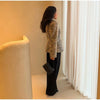 Women Leopard Print Short Furry Jacket Lapel Collar Button Slim Waist Stylish Coat Autumn Winter Street Lady Outerwears