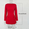 Bows Splice Long Sleeve Mini Dress Elegant Office Woman Solid Bodycon Club Party Dresses Autumn High Waist