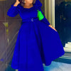 Autumn Stylish Women Evening Party Dress Long Puff Sleeve Elegant Pleated A-Line Gowns Birthday Wedding Celebrate Robes