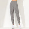 Woman Yoga Pants Loose Slim Quick-Dry Yoga Pants Pleated Hem Bound Running Fitness Capris Pockets Jogging Pants Sports Pants
