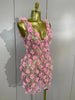 Women Evening Party Club Birthday Dress Pink Pearl Flower Mesh Sexy See Through Mini Dress Nightclub Photoshoot Stage Costumes