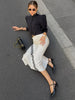 Lace Crop Top And Slit Long Skirt 2 Piece Set Women's Sexy Deep V Neck Tops High Waist Slim Dress Sets Elegant Outfit
