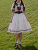 Japanese Sweet Lolita Style Women Dress Cute Bow Puff Sleeve Cosplay Patchwork Dresses Kawaii Girl Y2k Robe Vestido