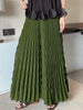 Pleated Elastic Waist Women's Wide Leg Pants Chic Elegant Design Handmade Pleated Stretch Loose Long Pants 2DB3646
