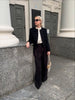 Chic Black Round Neck Napoleon Military Jacket Women Casual Full Sleeve Buttons Cropped Slim Coat Lady Daily Street Jackets