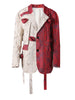 Color Block 3D Flower Turn-Down Collar Long Sleeve Blazer Slim Fit Women's Top Spring Autumn CPG2870
