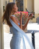 Elegant Women 2 Piece Dress Set Maxi Wedding Guest Dress Lace Up Crop Top and Maxi Skirt Set Formal Event Dress